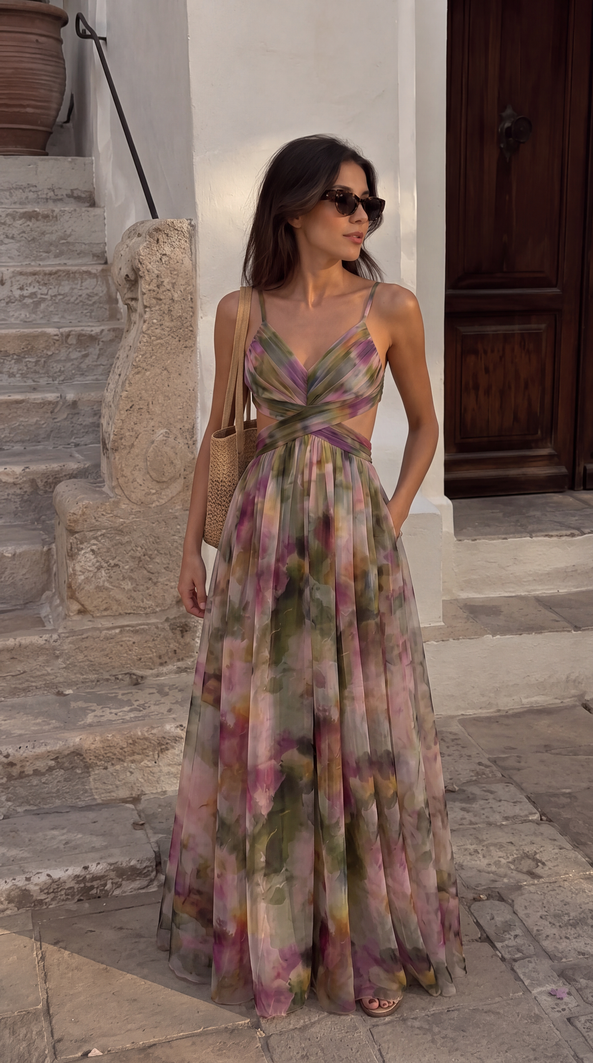 Giselle | Precioso vestido largo con estampado floral