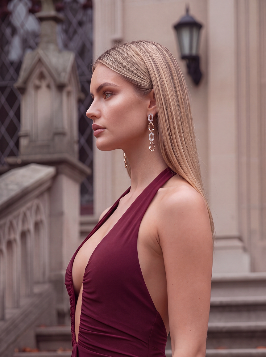 Pendientes colgantes «Cathedral» con cristales geométricos