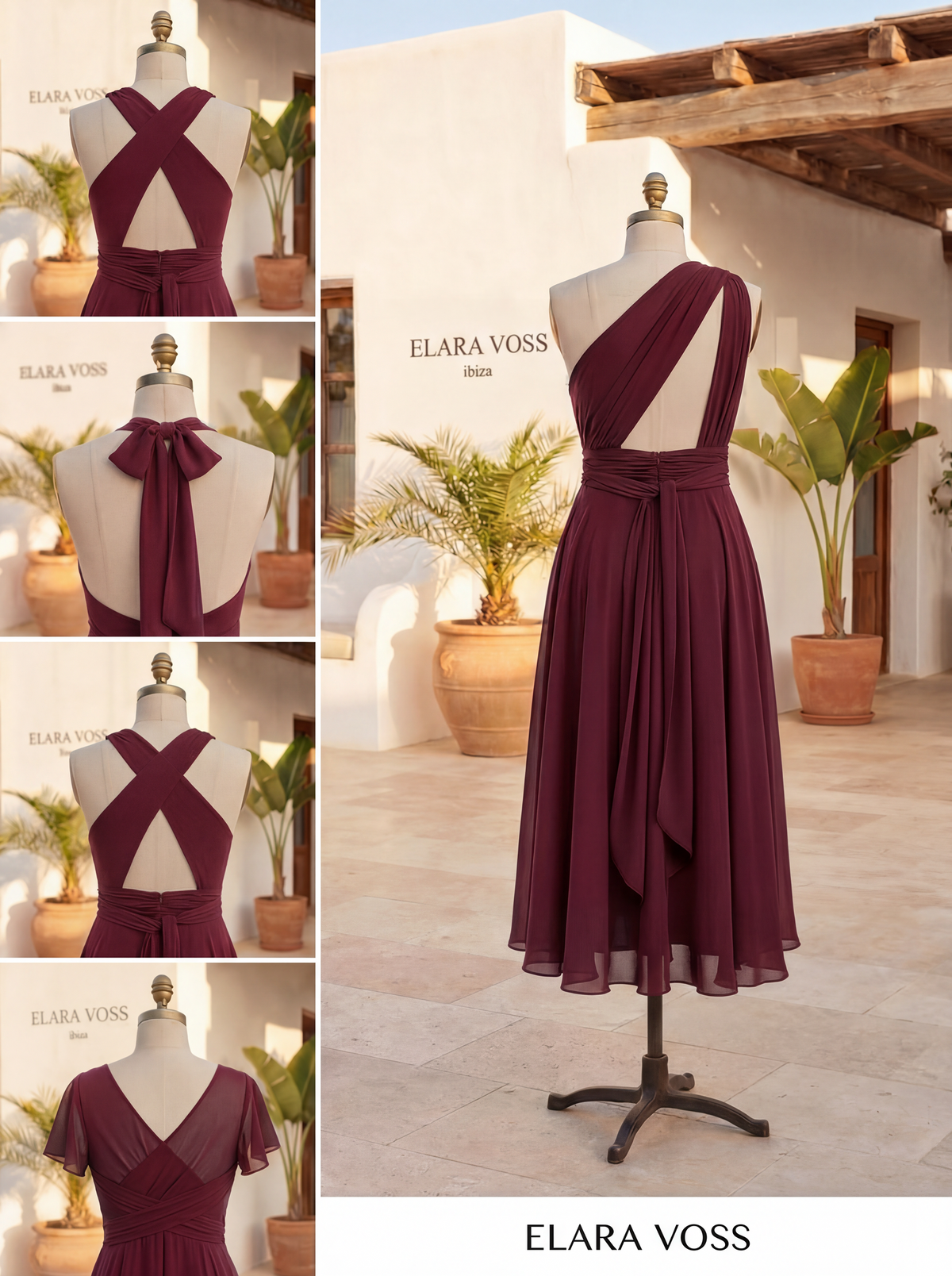 VESTIDO THE MURANO BURDEOS