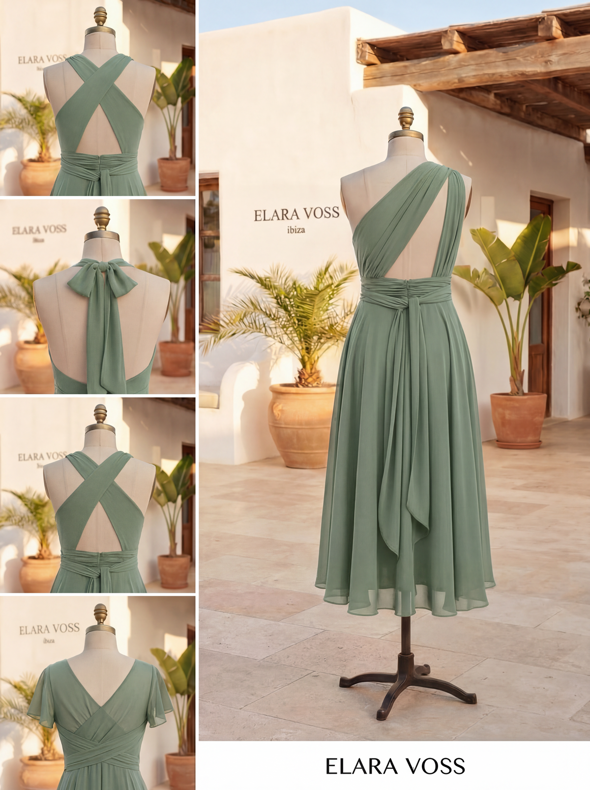 The Murano | Vestido multiposición verde militar