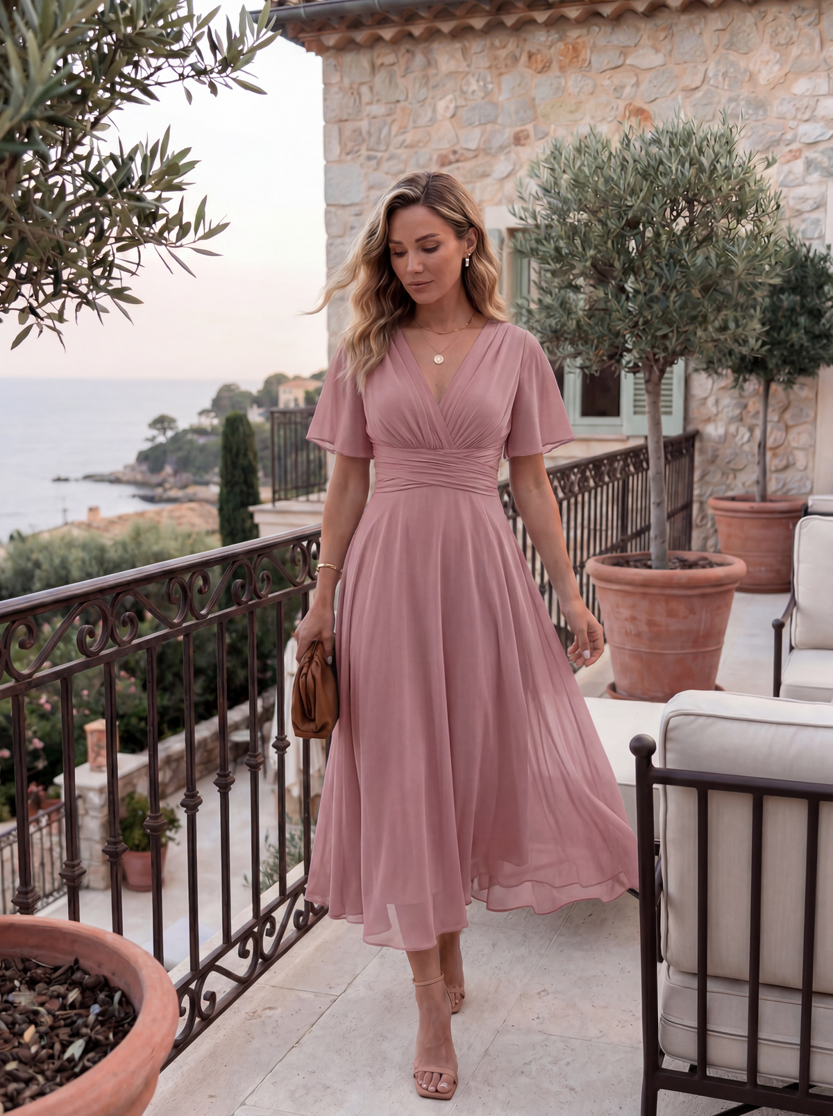 The Murano | Vestido multiposición oro rosa