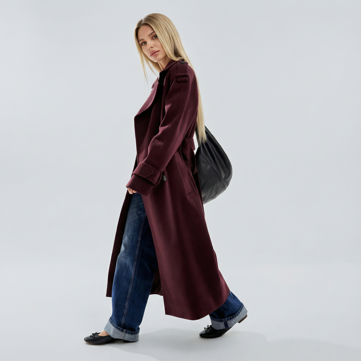 AMALIA™ | Gabardina burdeos