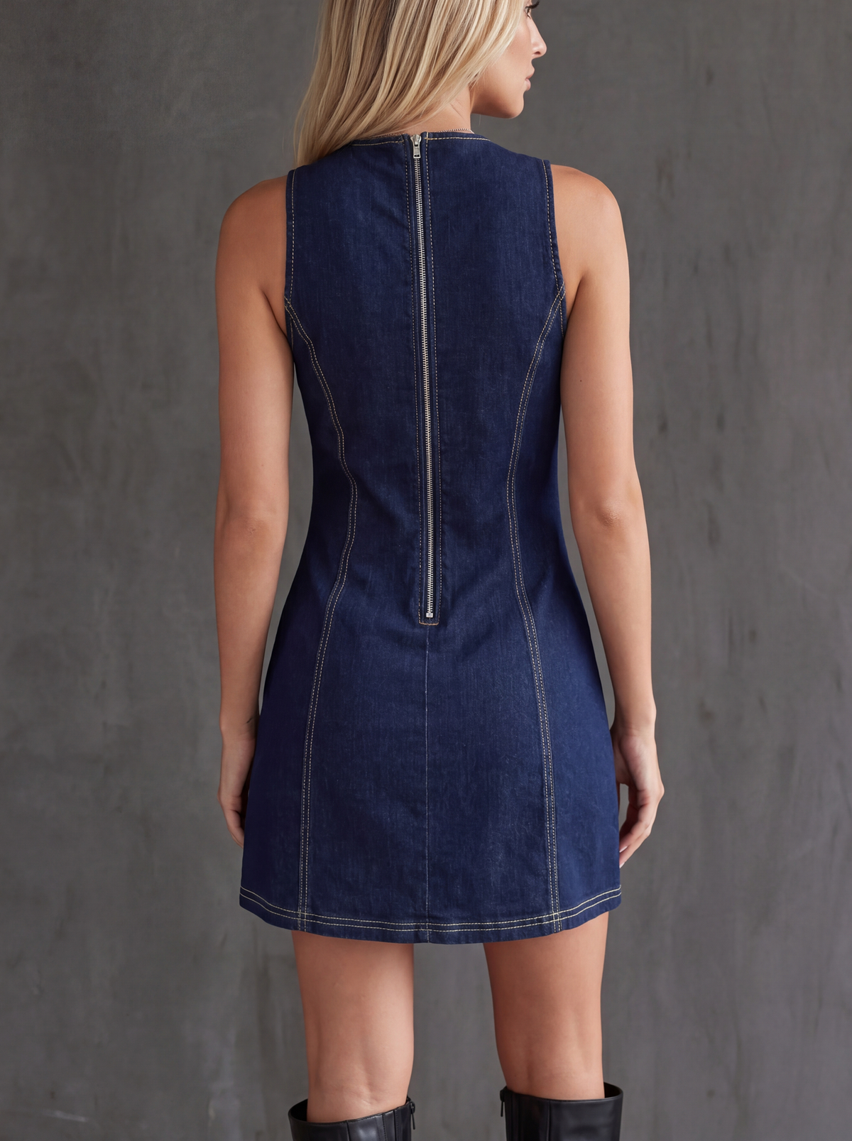 Vestido casual de mezclilla para mujer de estilo minimalista