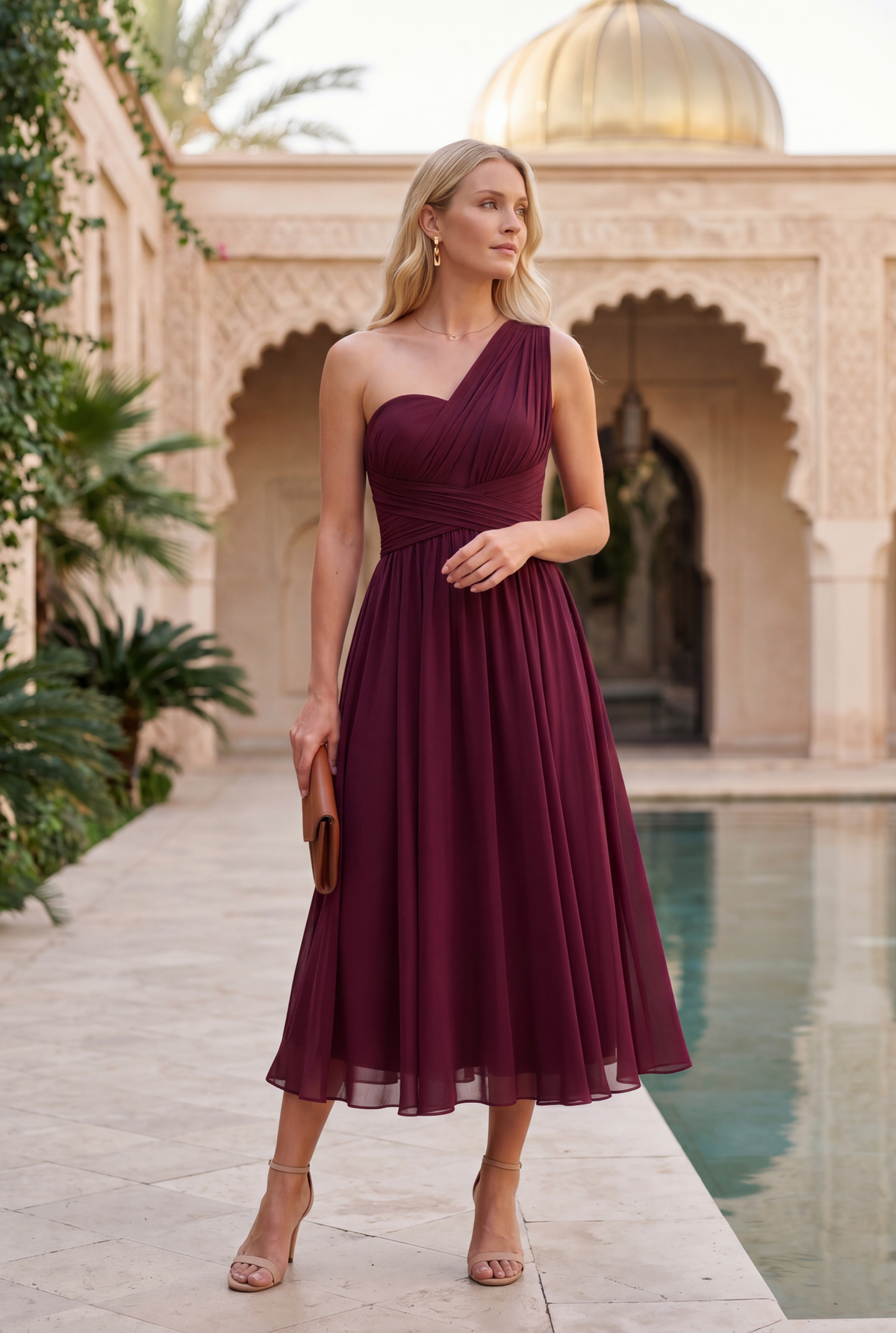 The Murano | Vestido azul marino con falda asimétrica y múltiples formas de llevar