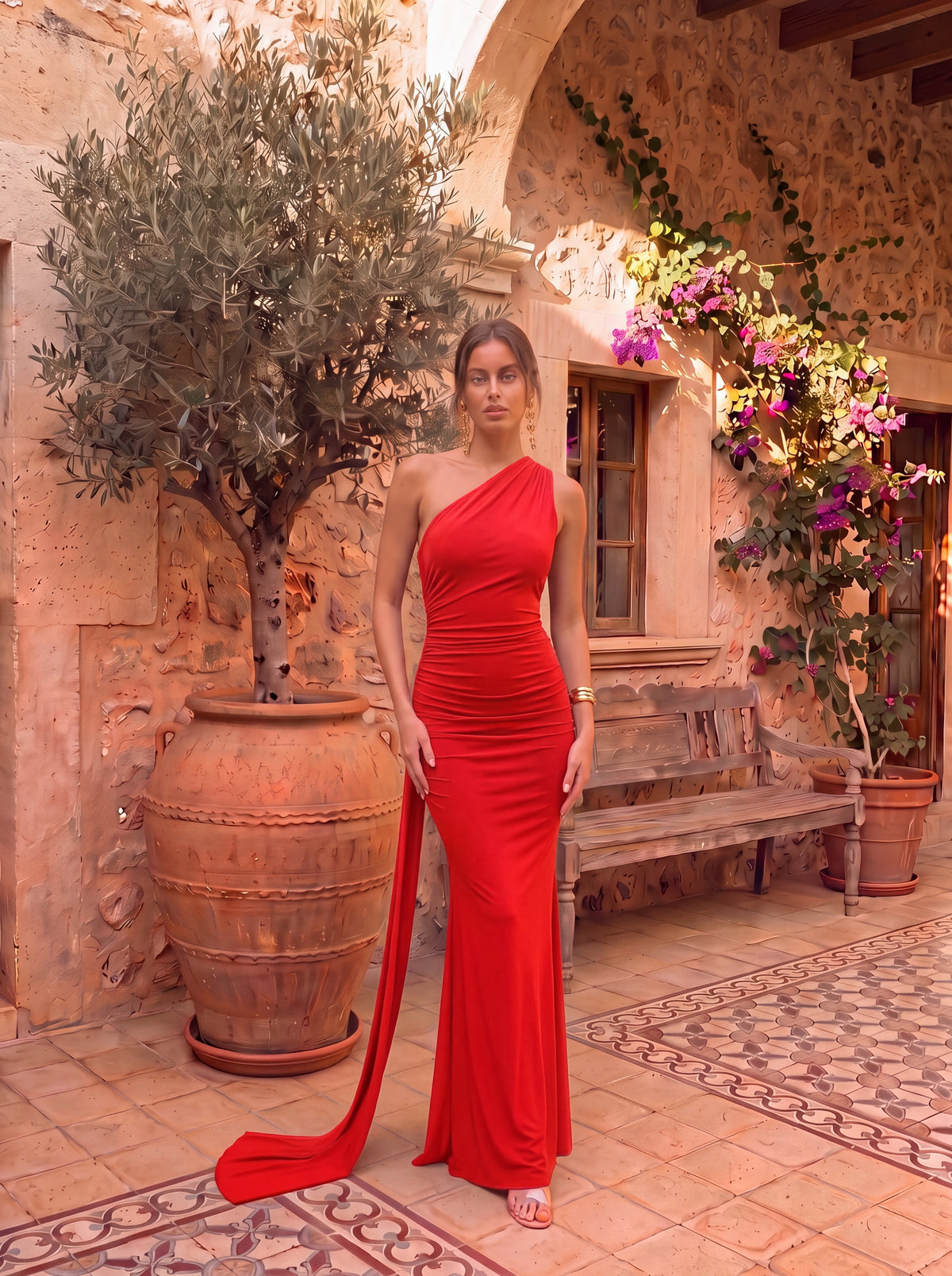 VESTIDO BELLARIA | TOP DE UN SOLO HOMBRO PARA MUJER CON FRUNCIDOS Y ESPALDA AL AIRE