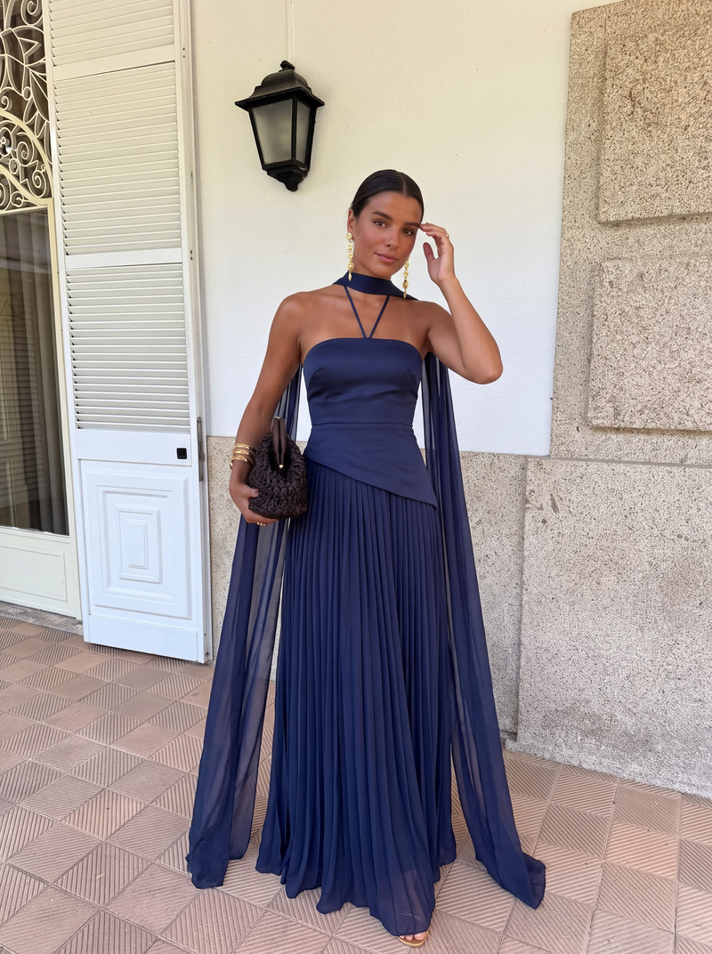VESTIDO MAGNOLIA AZUL MARINO