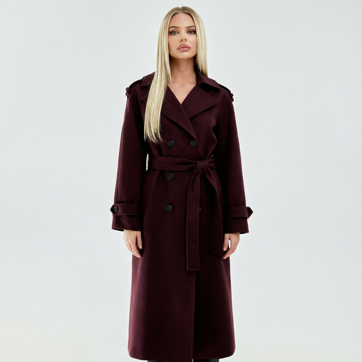 AMALIA™ | Gabardina burdeos