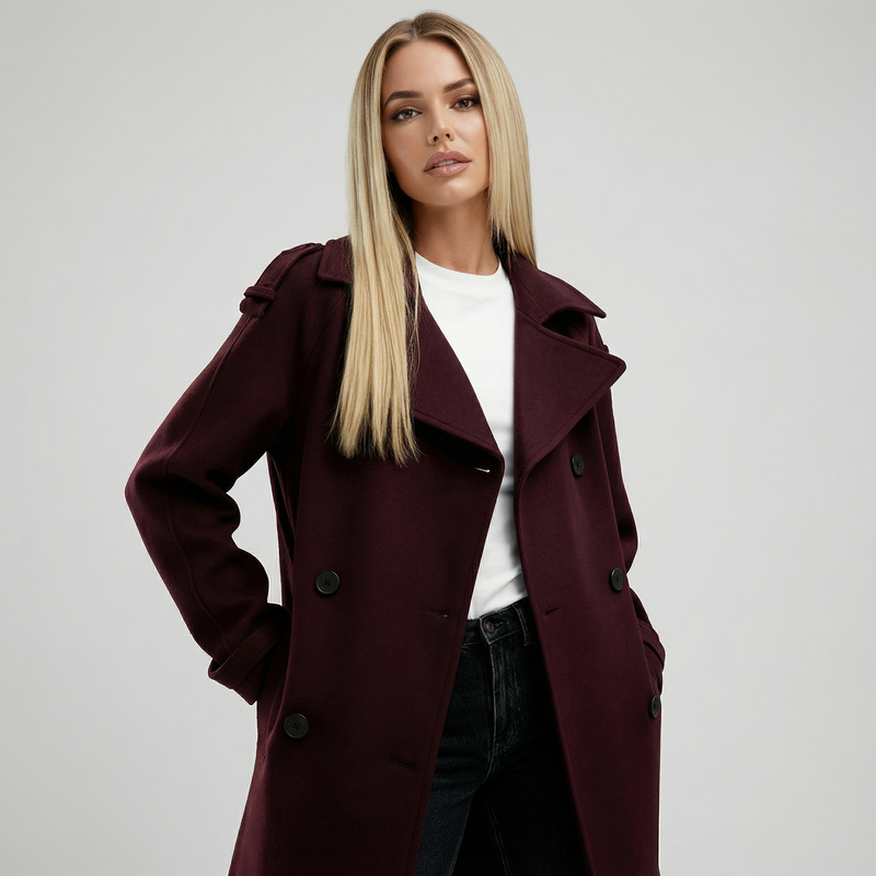 AMALIA™ | Gabardina burdeos