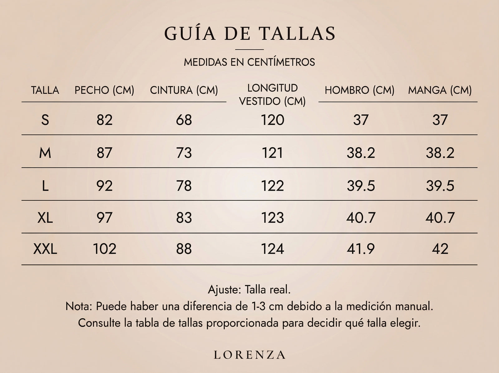 Guía de tallas
