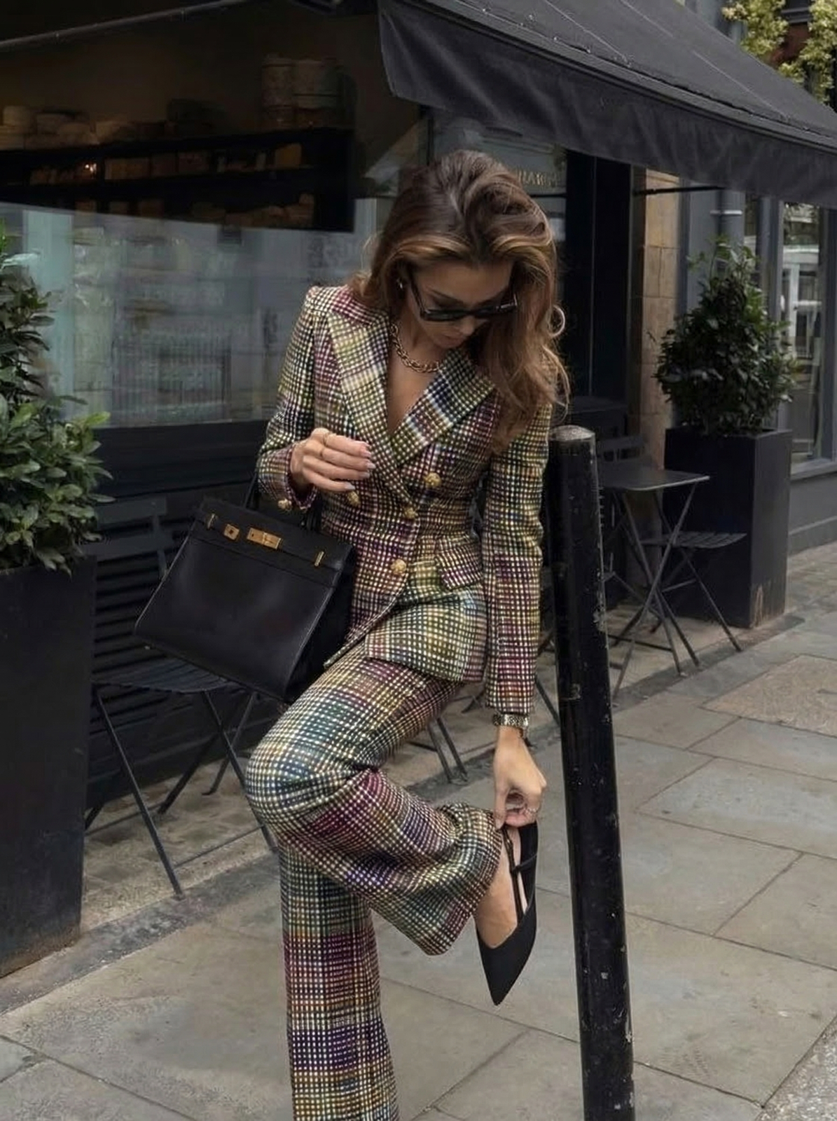 The Milano | Traje de Cuadros con Blazer Cruzada