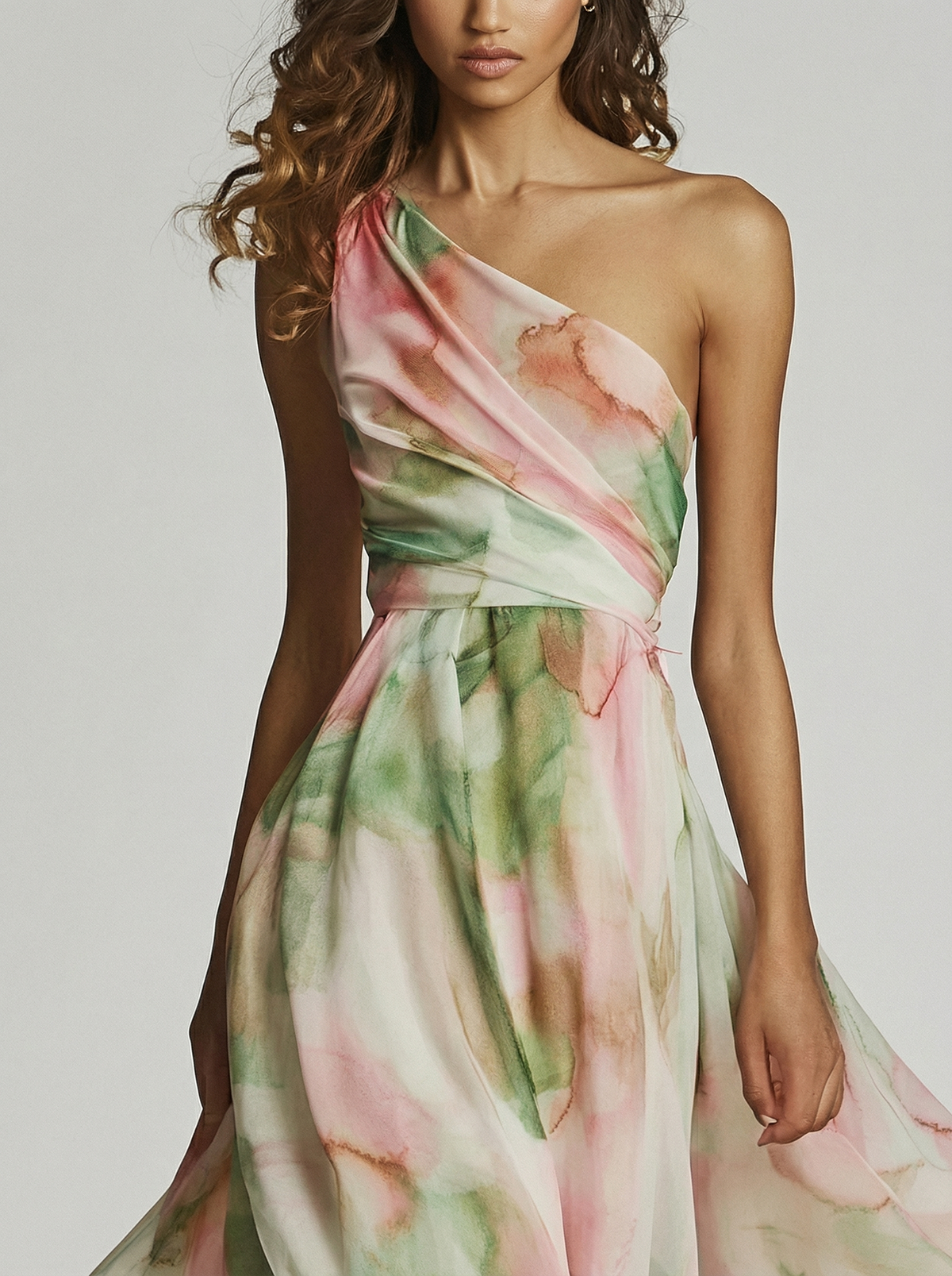 The Florence | Vestido Largo Floral de Un Hombro