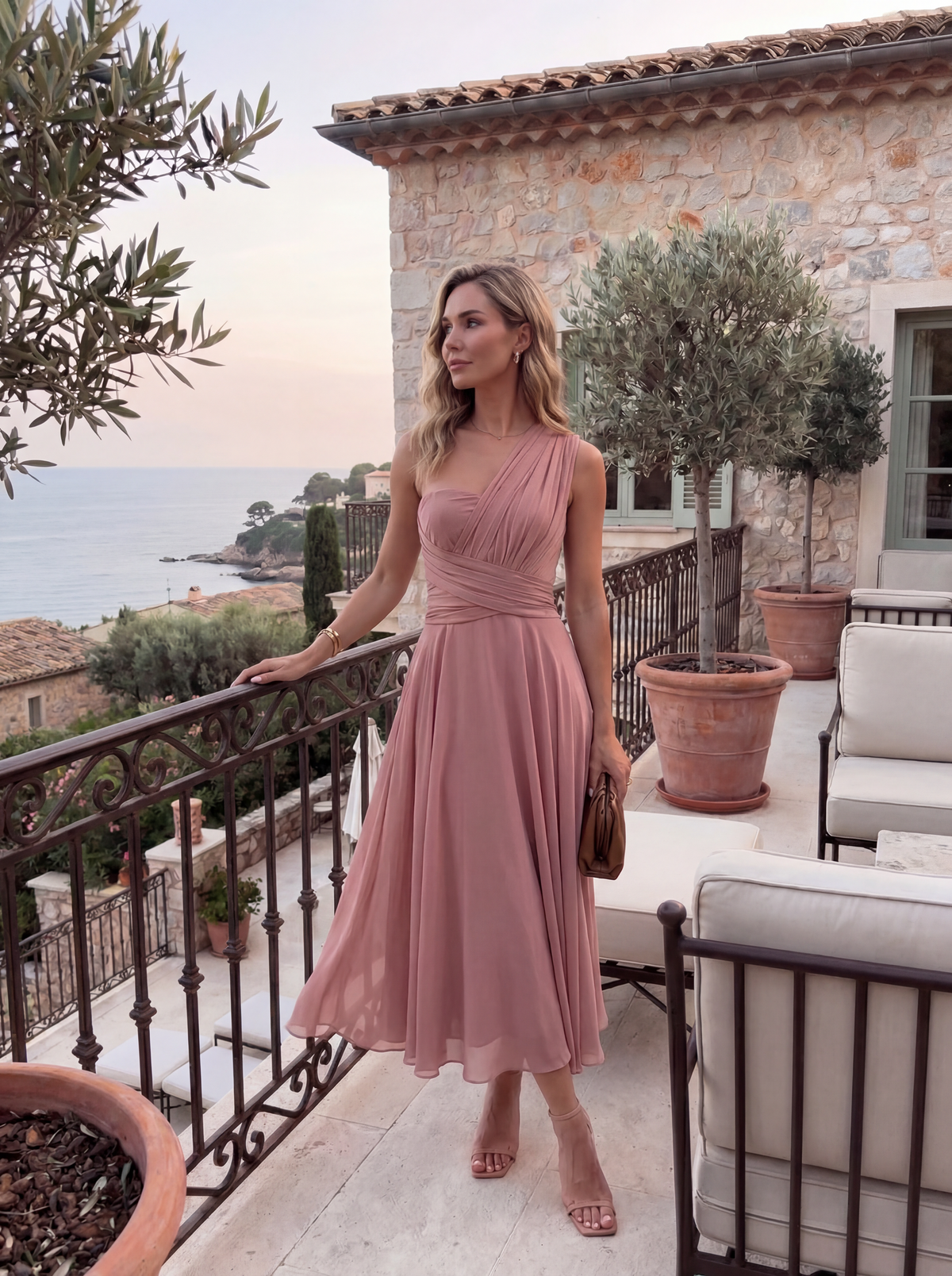 The Murano | Vestido multiposición oro rosa