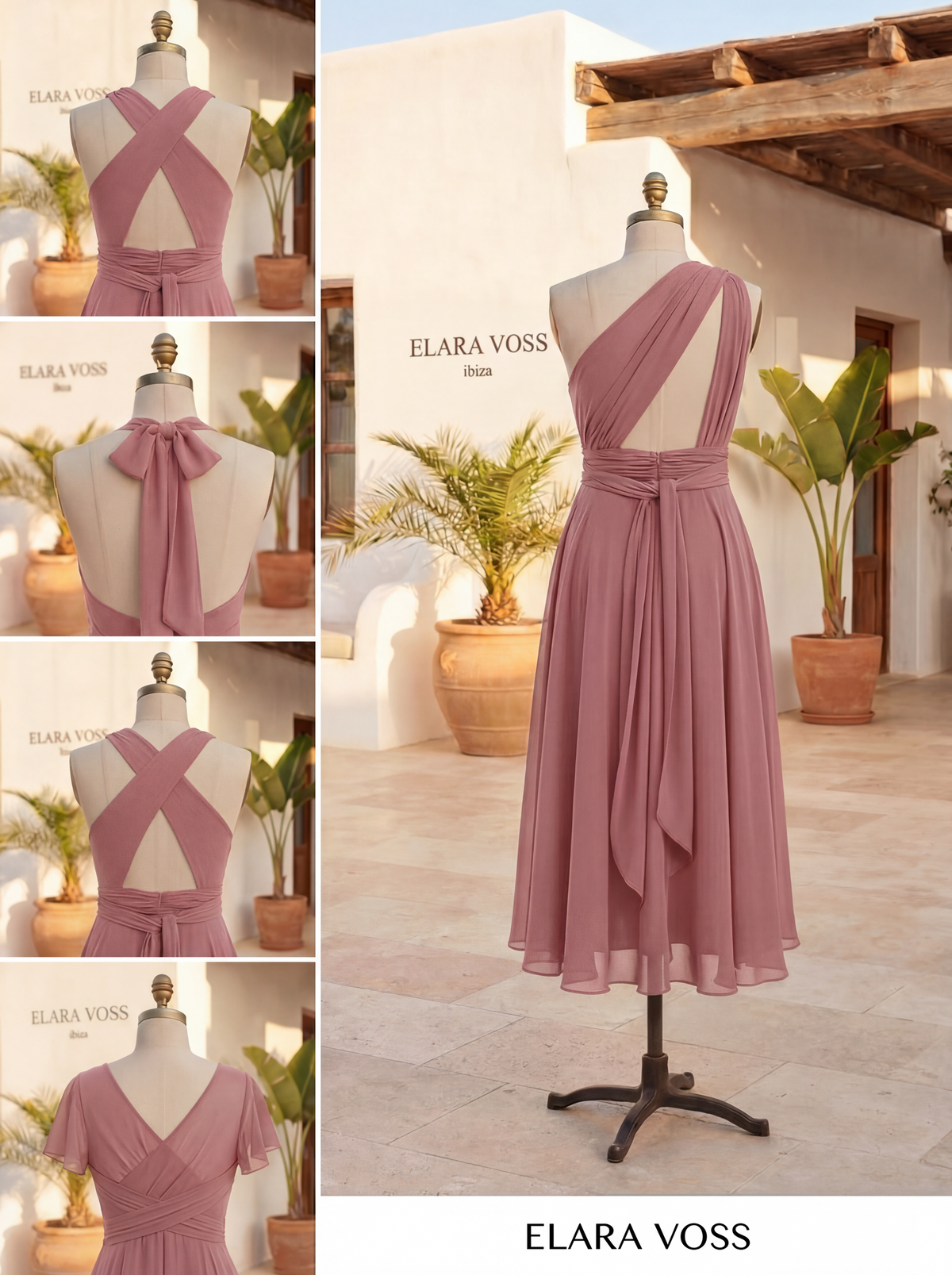 The Murano | Vestido multiposición oro rosa