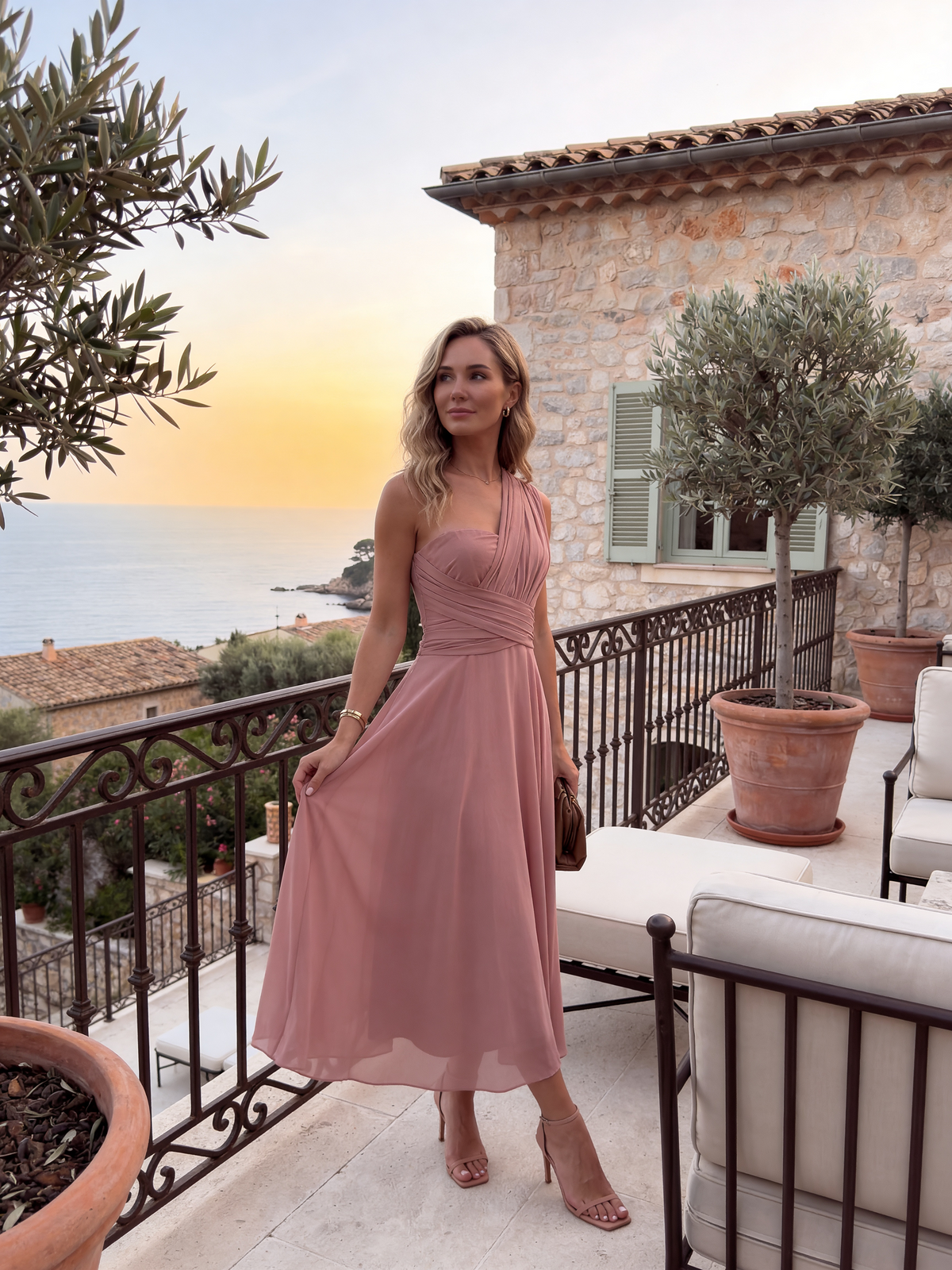 The Murano | Vestido multiposición oro rosa