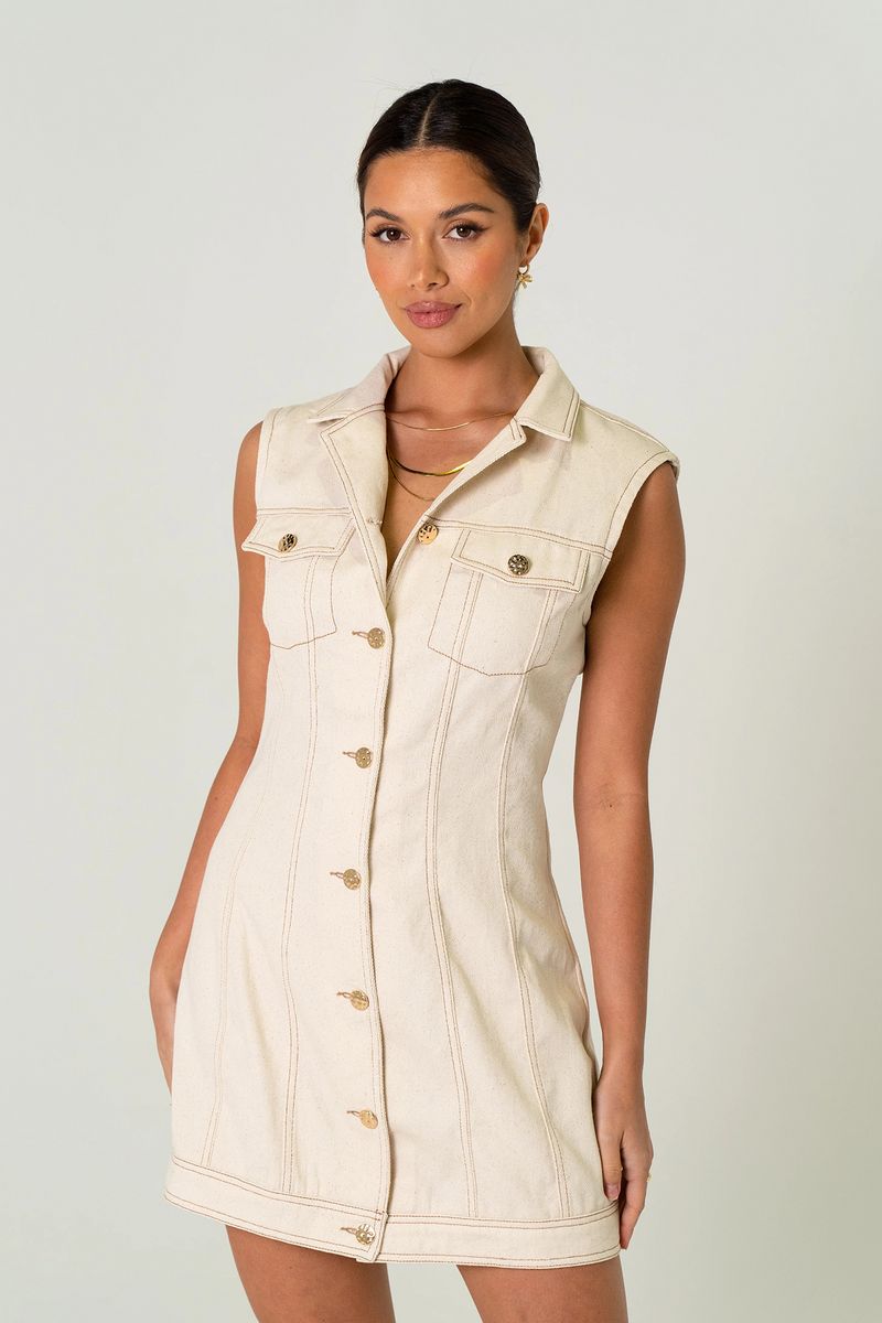 Vestido camisero de algodón Katherine Mini
